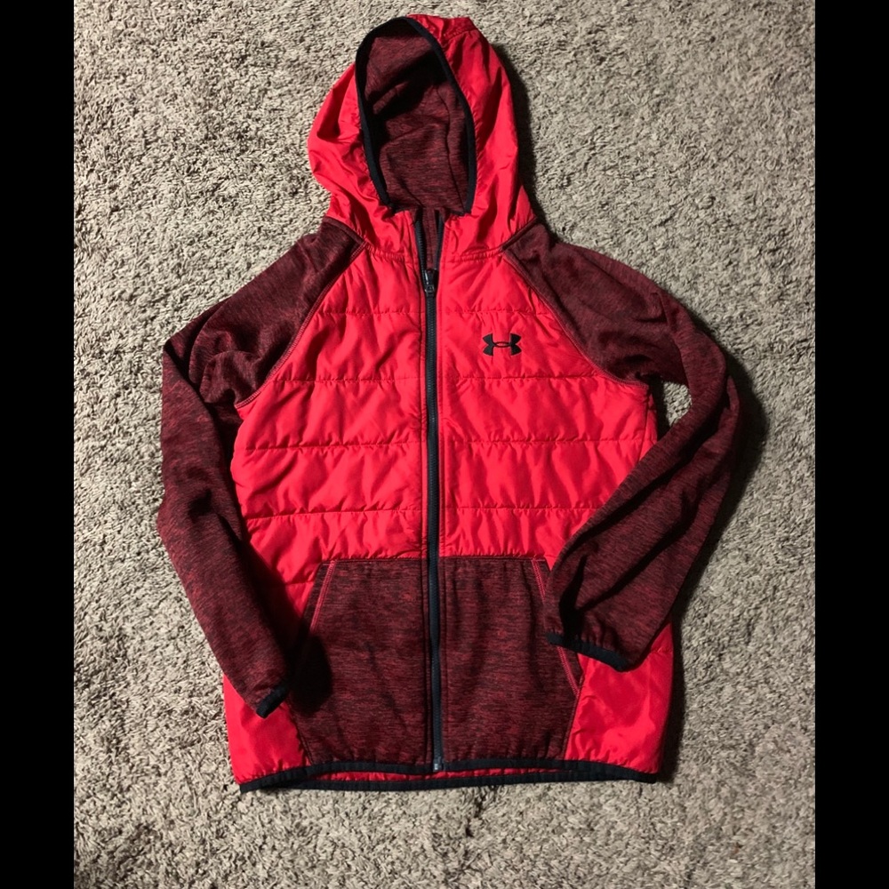 Boys , Red Under Armor Puffer long sleeve
